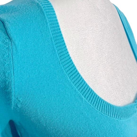 Zara Teal Blue Knitted Cardigan - Size Large - Picture 3 of 8